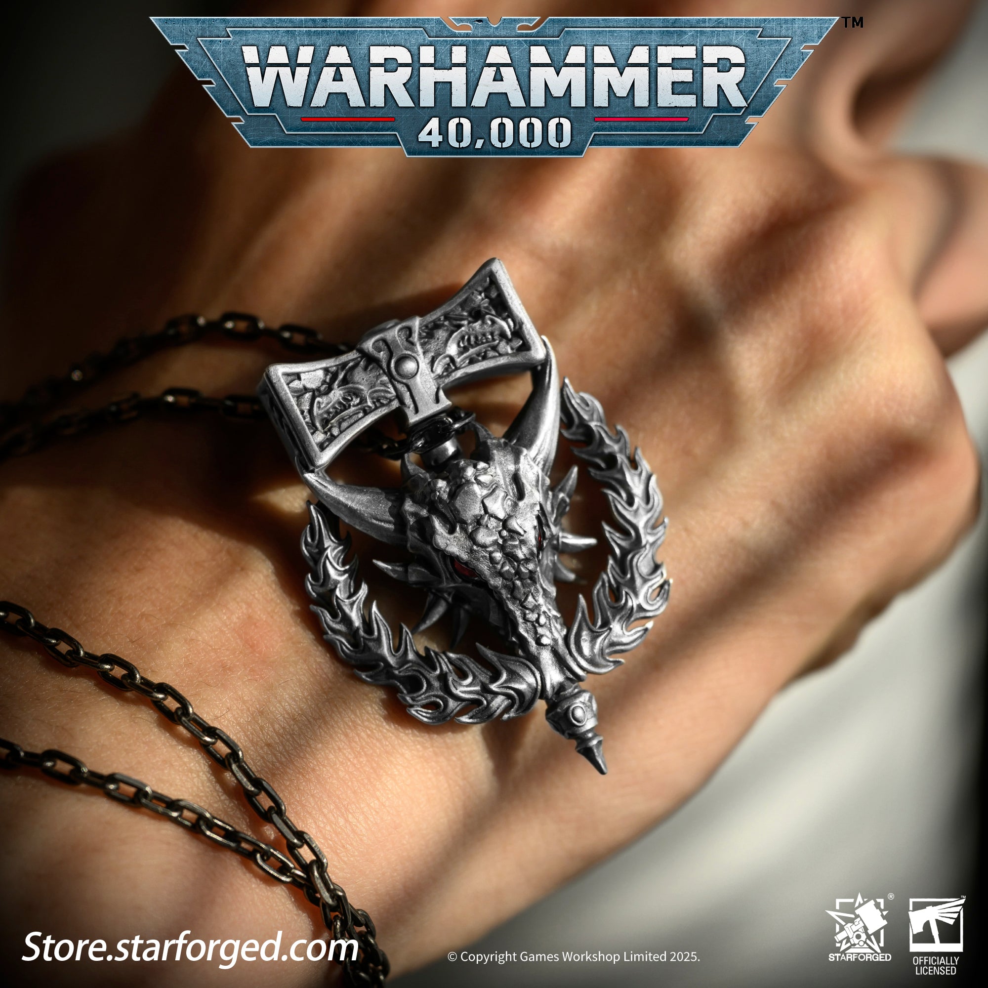Starforged Warhammer 40K Dawnbringer Salamanders Necklace Pendant Men's Jewelry Birthday Gift